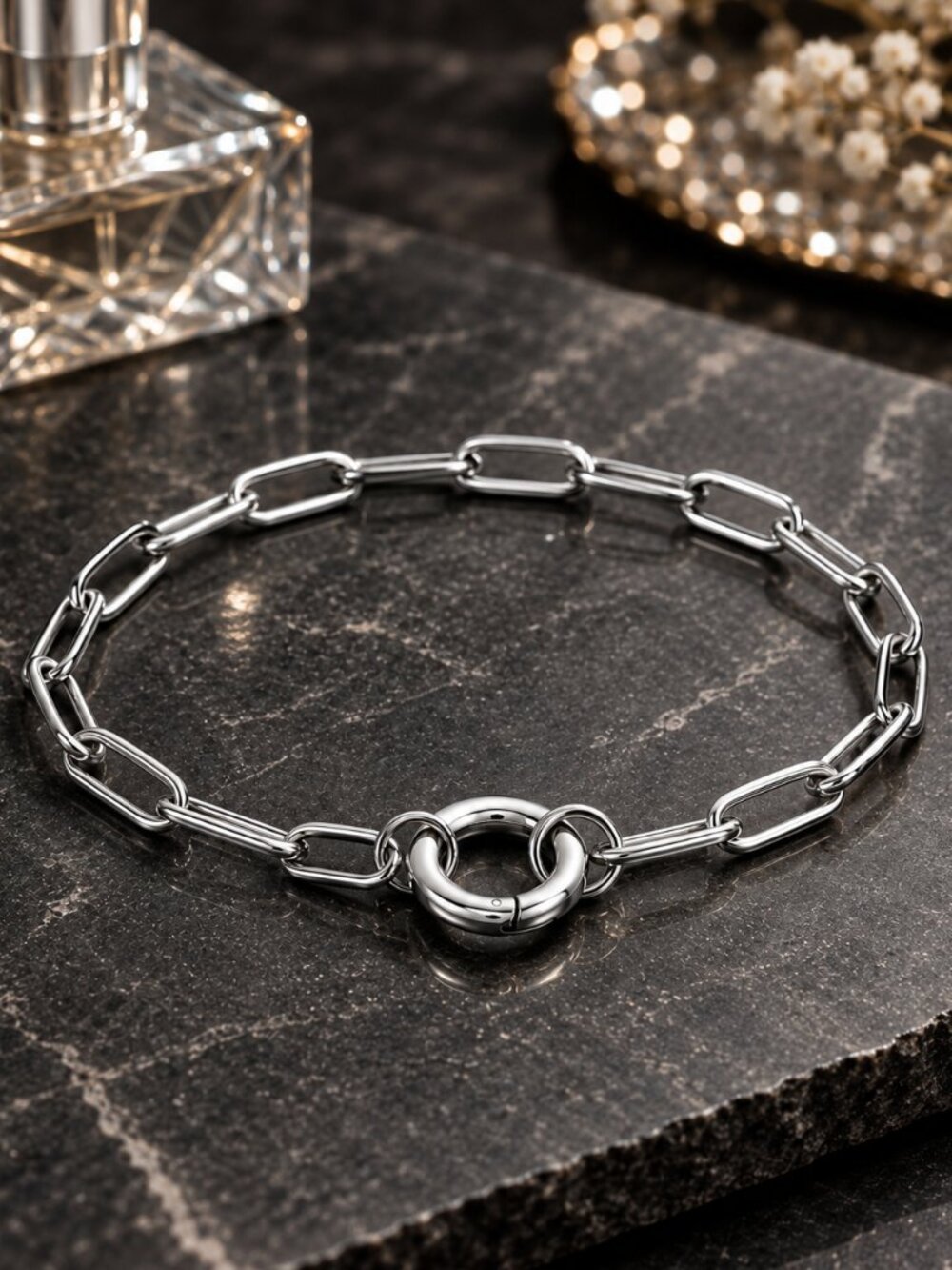 14K White Gold Womens 6.5" Paperclip Chain Link Style Bracelet 6.5 inch Jewelry